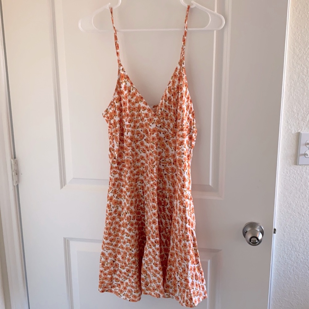 Orange Floral Sun Dress